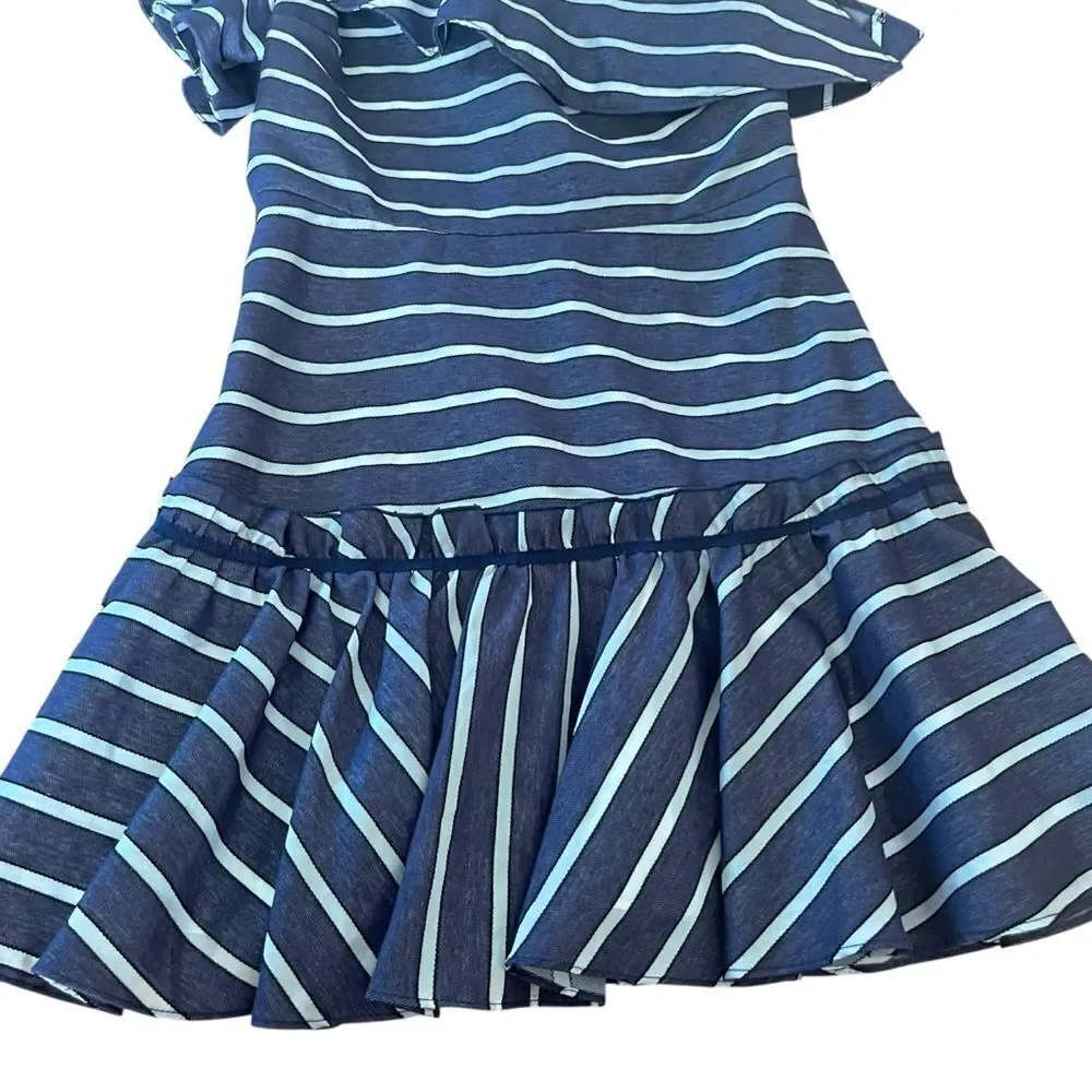 Prose & Poetry Striped One Shoulder Ruffle Mini Dress - Picture 5 of 8